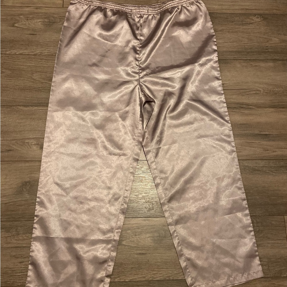 Pink Silk Non-adjustable Pajama Pants - L (curvy)